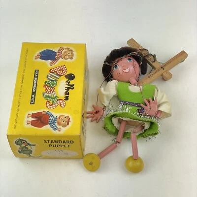 Vintage Boxed Pelham Puppet JC Girl 20cm 8” Unusual Dress - Image 1 of 4