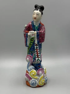 Antique Early 20th c. Chinese Famille Rose Porcelain Woman Figurine 10” Tall - Picture 1 of 10