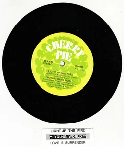 YOUNG WORLD Light up the fire 7" 45 rpm vinyl record NEW + juke box title strip - Picture 1 of 2