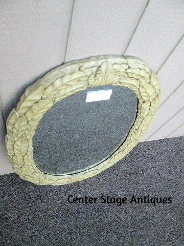 58518 Oval Fancy Carved Romantic Shabby   Decorator Leaf Mirror Cover