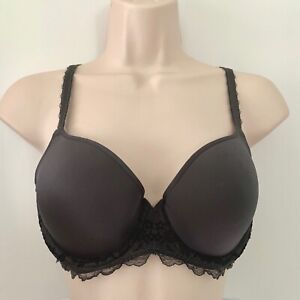 Wacoal Lace Perfection Contour Bra Charcoal 34C Convertible Style WE135004CHL