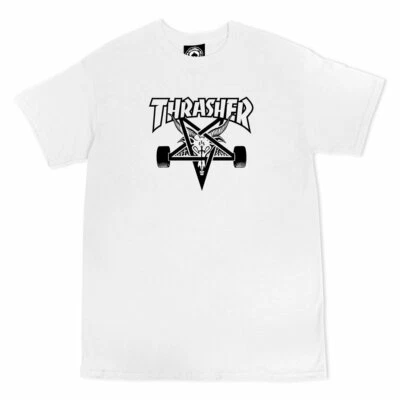 Thrasher Magazine SKATE GOAT LOGO Skateboard T Shirt WHITE - Image 1 of 2