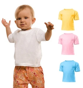Hanes Plain Cotton BLUE PINK GREY YELLOW OR WHITE Infant Baby ToddlerTee T-Shirt - Imagen 1 de 7