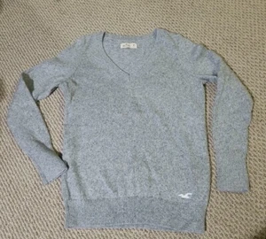 HOLLISTER Co. Damen V-Neck Icon Pullover Langarm Grau | Größe M - Bild 1 von 16