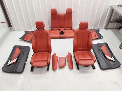 15-16 BMW 235I F23 FRONT REAR LEFT RIGHT CORAL RED INTERIOR SEAT SET & DOOR TRIM - Image 1 of 4