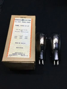 MATCHED NOS PAIR GE VT-51 Globe POWER Vacuum Tubes (Similar To 10 801) #T.8866 - Picture 1 of 3