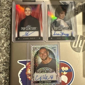 Lot Of 3 Leaf Pop Century Auto Sean Young Gianni Paolo 2/2 Clay Harbor  - Picture 1 of 2