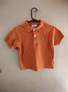 Vintage Lacoste Kids Polo Shirt 4T – Orange France Design Peru Made Croc Logo - Picture 1 of 4
