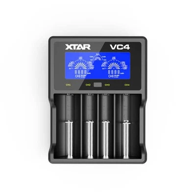 Xtar VC4 Li-Ion Battery Charger Cylindrical Batteries LCD USB NIMH NEW - Image 1 of 2