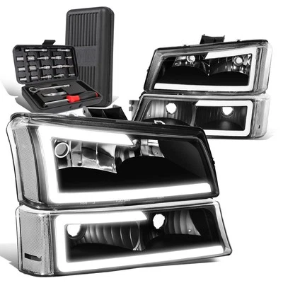 Para Chevy Avalanche 2003-2007 Barra LED Faro Parachoques Lámpara + Caja de Herramientas Negro/Claro Foto 1 de 4