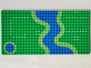 LEGO 3857pb02 Baseplate 16 x 32 with River and Set 6071 Dots Pattern - Picture 1 of 1