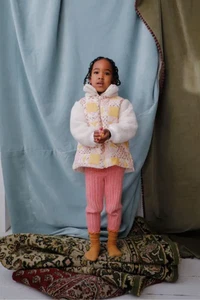 Louise Misha Pedro Wool Leggings Ribbed Pull On Elastic Waist Pink Size 3Y - Picture 1 of 9