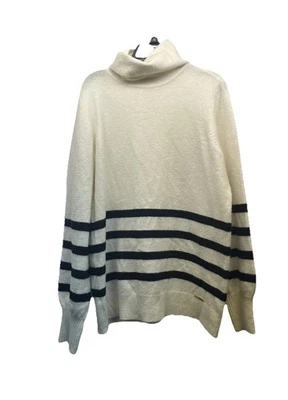 Michael Kors белый черный бретон полоски водолазка свитер шерсти Baby альпака M - Изображение 1 из 3