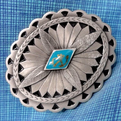 Hebilla de cinturón vaquero con diseño nativo del suroeste de colección años 90 Siskiyou .MMR818 Foto 1 de 4