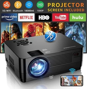 ROCONIA 5G WiFi Bluetooth Native 1080P Projector 13000LM Full HD Movie Projector - Picture 1 of 6