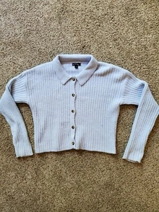 Girls Art Class Powder Blue Crop Button Sweater Top, Very Soft, Size 10/12 L - Picture 1 of 5