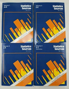 Statistics Sources 40th Edition - Volume 1 2 3 4 - Gale Research Inc - Picture 1 of 8