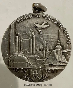 PLEBISCITO DELL’ALTA SLESIA 1920.1921 MED. ARGENTO CONTINGENTE ITALIANO CC.RR. - Picture 1 of 6