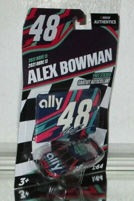 2021 ALEX BOWMAN #48 ALLY NASCAR AUTHENTICS WAVE 13 1/64 CAR W/STICKER - Image 1 of 3
