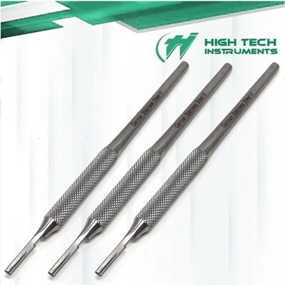 HTI BRAND Surgical Scalpel Handle Blade Holder #3 With Round Pattern German Stainless 3Pcs