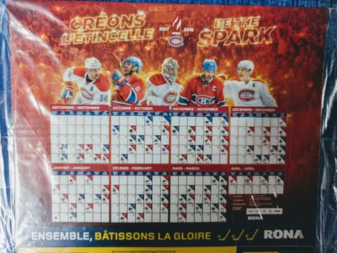 MONTREAL CANADIENS 2017/18 MAGNETIC CALLENDAR SGA Cover