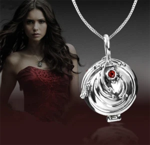 The Vampire Diaries Elena Vervain 925 Silver Pendant Vintage Locket Necklace - Picture 1 of 10