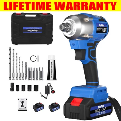 DAYPLUS Powerful 3-in-1 Impact Wrench Cordless Combi Drill Driver Set w/ 2 Pack Battery