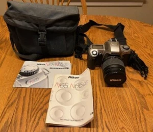 Nikon N65 Camera with 28-80mm lense,cap , instructions booklet and case. Works - Picture 1 of 5