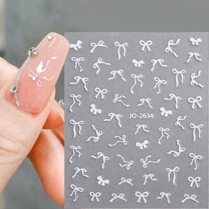 1 pieza Cinta 3D Pegatina Uñas Ultrafina Francesa Moño Calcomanías Decoraciones Manicura - Imagen 1 de 22