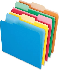 Pendaflex Two-Tone Color File Folders, Letter Size, Assorted Colors, 1/3 Cut, 10 - Picture 1 of 12