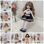 12 Moveable Joints Girl's Dress Dolls Brown Eyes Doll Girl Toy  Kids Toys