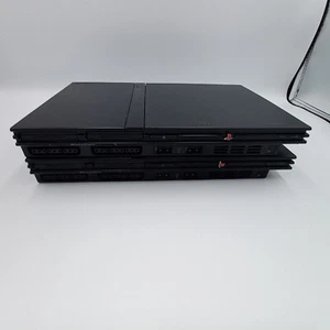 Lot of 2 PlayStation 2 PS2 Slim Black Consoles Japanese No Lasers For Parts - Bild 1 von 9