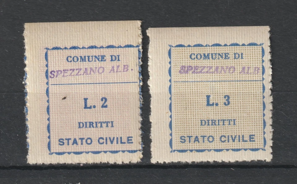 Italy Cinderellas Revenue Stamp Fiscal Diritto Comune di Spezzano Albanese MNHa - Image 1 of 1