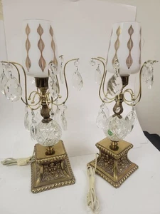 Vintage Hollywood Regency Ornate Gold Cast Brass Lamps Made in Italy - Picture 1 of 17
