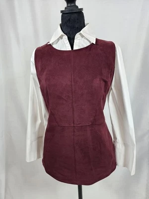 Halter de gamuza sintética Inc International Concepts concha en granate ahumado talla L Foto 1 de 4