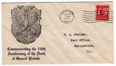 #690 Pulaski 1931 FDC - Planty #15 U/O Conneaut OH - Image 1 of 2