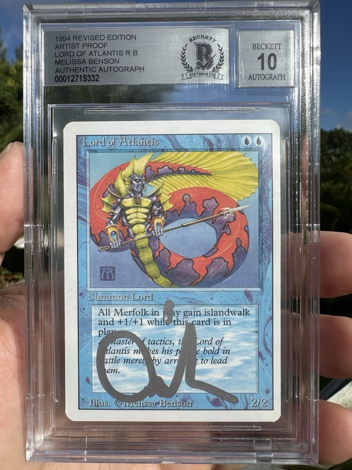 LORD OF ATLANTIS, ARTIST PROOF, REVISED, 1994 MTG, MELISSA BENSON, BAS 10! - Image 1 of 4