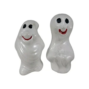 Vintage Ceramic Ghosts Smiling c1980s Hand Painted Halloween - Picture 1 of 14