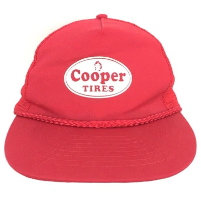 Vtg Cooper Tires Hat Rope Script Logo Mesh Back Snap Back Baseball Trucker Cap - Image 1 of 4