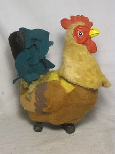 as-is vintage LOUIS MARX TOYS chicken rooster Japan Toy tin felt farm animal - Picture 1 of 12