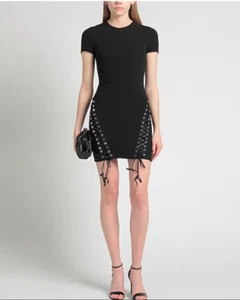 NWT DSQUARED2 Black Bodycon Short Cocktail Dress Made in Italy Sz 44EU 8US - Picture 1 of 12