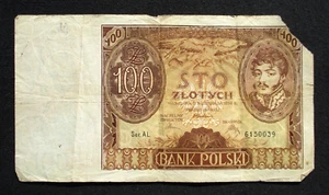 OLD BANKNOTE OF POLAND 100 ZLOTYCH 1934 PONIATOWSKI SECOND REPUBLIC AL6150039 - Picture 1 of 3