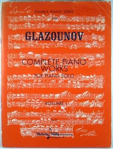 PARTITURA MUSICAL KALMUS Glazounov Piano Completo Obras Vol. I BELWIN MILLS 9500 - Imagen 1 de 5