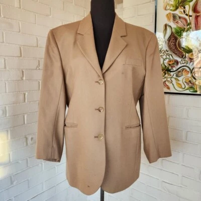 Chaqueta Blazer Burberry Años 80 De Colección Mujer Lana Marrón Camel Traje Chaqueta COMO ESTÁ* Foto 1 de 4