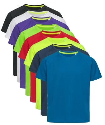 Stedman Active Dry Childs Boys Girls Breathable Polyester Mesh Sport Tee T-Shirt