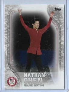 2018 TOPPS OLYMPICS NATHAN CHEN "SILVER" ROOKIE CARD #US-17 FIGURE SKATING GREAT - Picture 1 of 2