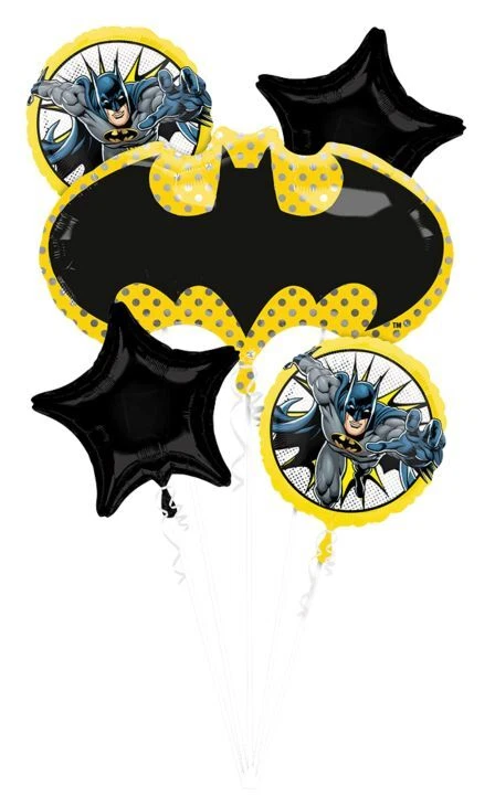Batman 5 Piece Anagram Balloon Bouquet Birthday Party Decorations Supplies - Image 1 of 1
