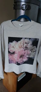 Helena Christensen × H&M Womens Sz L Floral Photoprint Peonies Sweatshirt - Picture 1 of 12