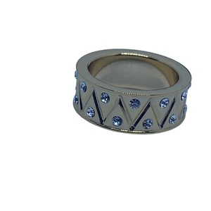 Fingerring 18 Karat vergoldet Kristall Unisex Größe 7 - Bild 1 von 8