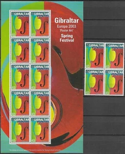 GIBRALTAR - 2003 MNH "Europa CEPT-Spring Festival" Hoja de recuerdo y negro de 4!! - Imagen 1 de 1